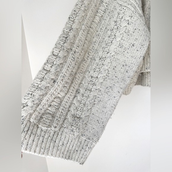 Toteme Cropped Cable Knit Turtleneck Sweater Off White Cream Chunky Quiet Luxury - Picture 7 of 13